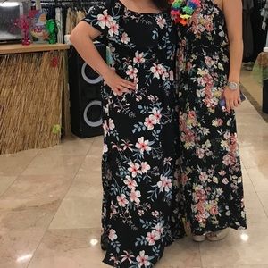 Black Floral off the shoulder maxi dress